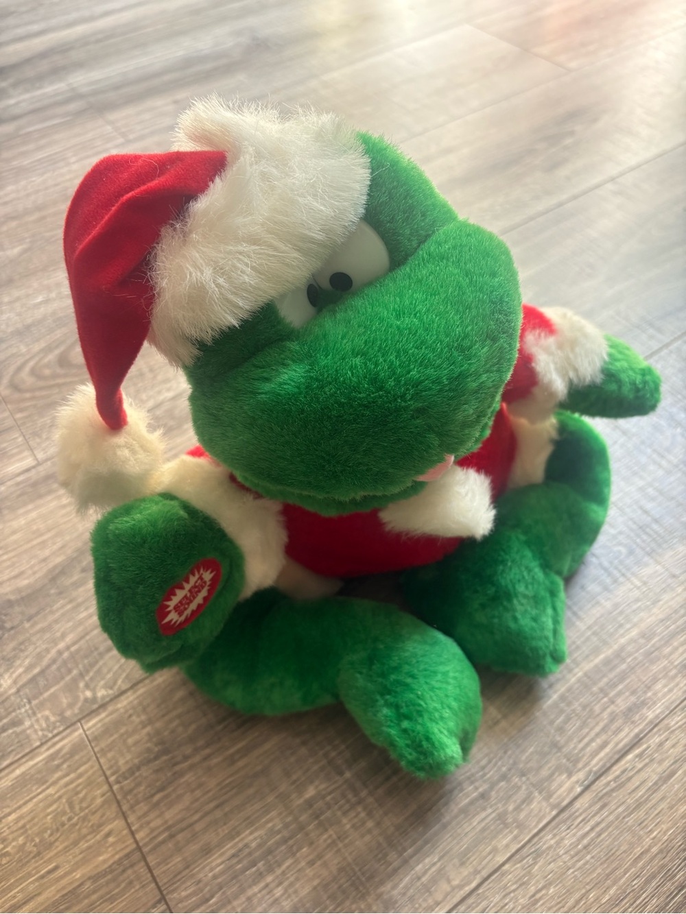 Holiday Green Plush Frog Toy - Soft Kids Stuffed Animal